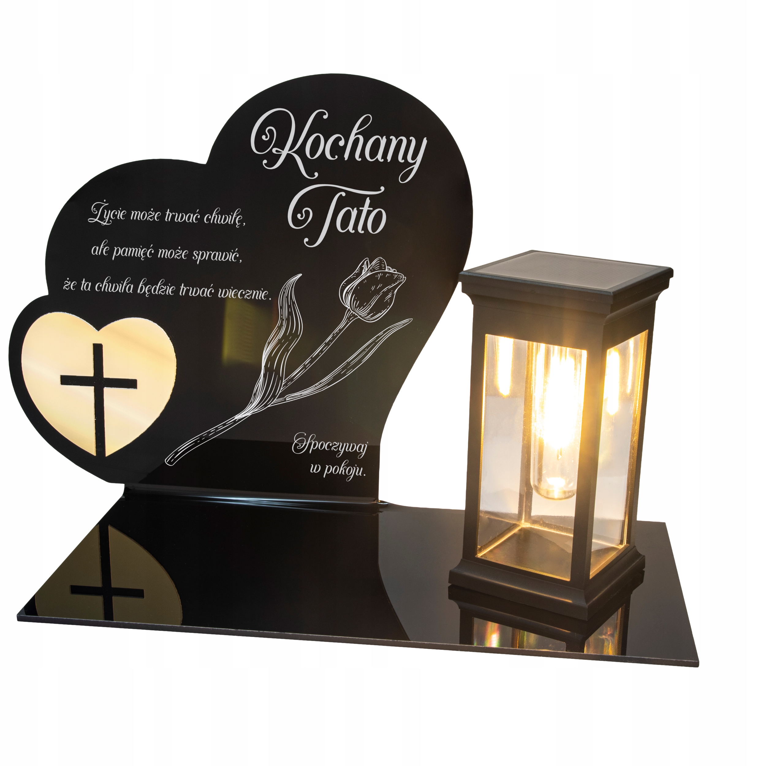 Hřbitovní Svíčka s gravírováním Věčná lampička Led svítilna Soška pro tatínka