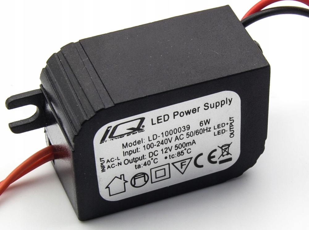 ZASILACZ LED DRIVER 1-6W 12V DC TRANSFORMATOR Model 1-6W