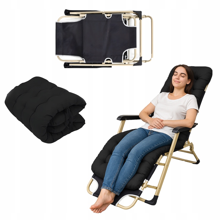 Ležadlo Záhradné Plážové Turistické Skladacie Gravitačný Hrubý Vankúš 210