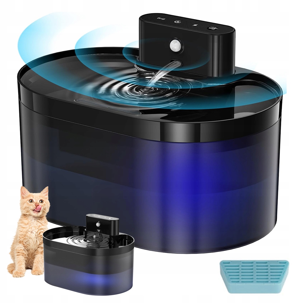 Levně 2,2L Automatická fontána pro kočky Dávkovač misky s filtrací