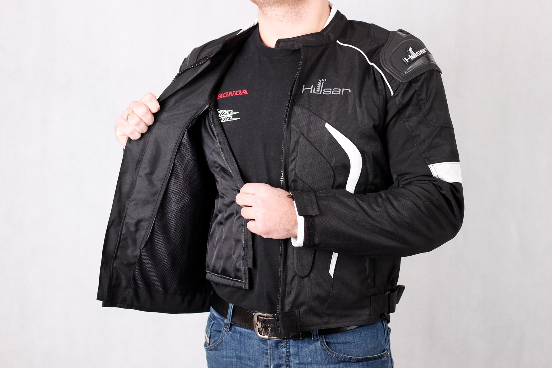 KURTKA MOTOCYKLOWA Z GARBEM HUSAR RAPID GP white EAN (GTIN) 5904954310978