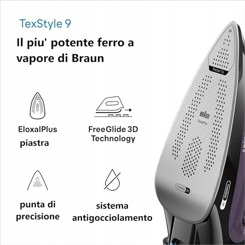 BRAUN TexStyle 9 Żelazko Parowe FreeGlide 3D 3200W 330ml 260g/min Violett — miniatura 7