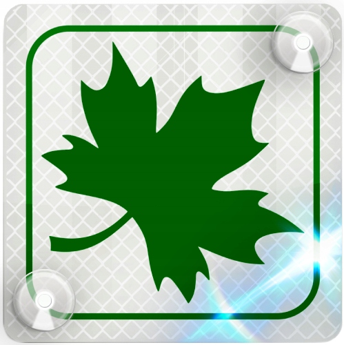 ZIELONY LISTEK ODBLASKOWY ZNAK KIEROWCY PRZYSSAWKI