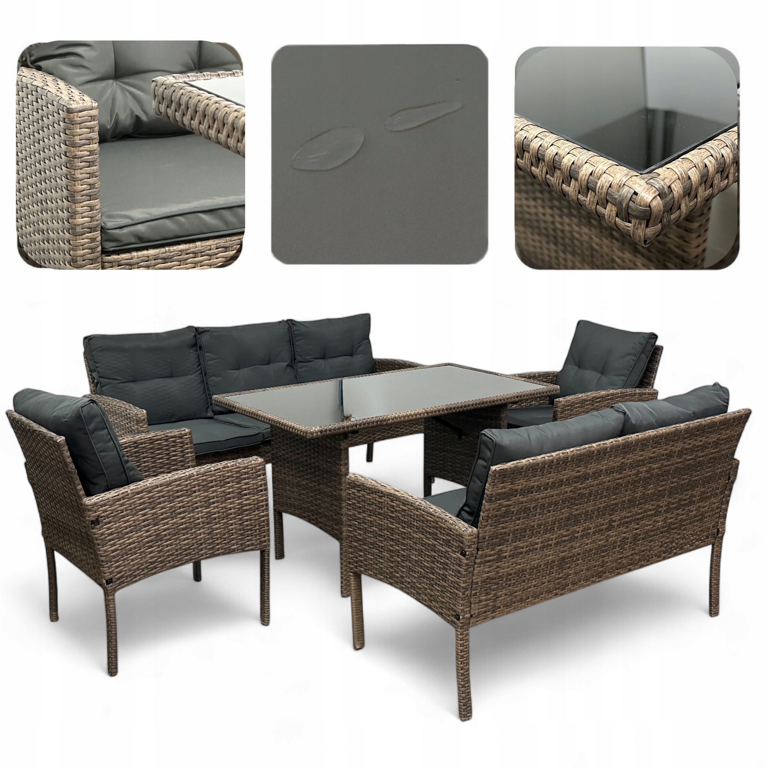 MTG НАБОР САДОВОЙ МЕБЕЛИ SFS078 - 2 САДОВАЯ МЕБЕЛЬ TECHNORATTAN СВЕТЛО-КОРИЧНЕВЫЙ