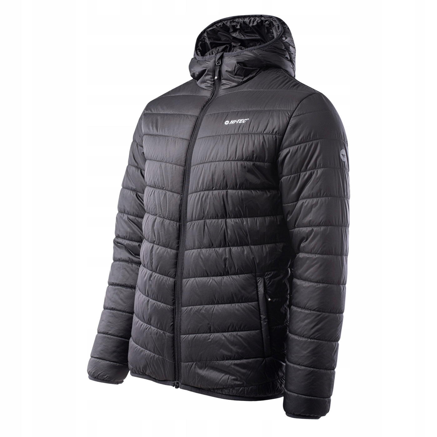 Kurtka Męska Pikowana Hi-tec Naum czarna z kapturem lekka i ciepła XXL