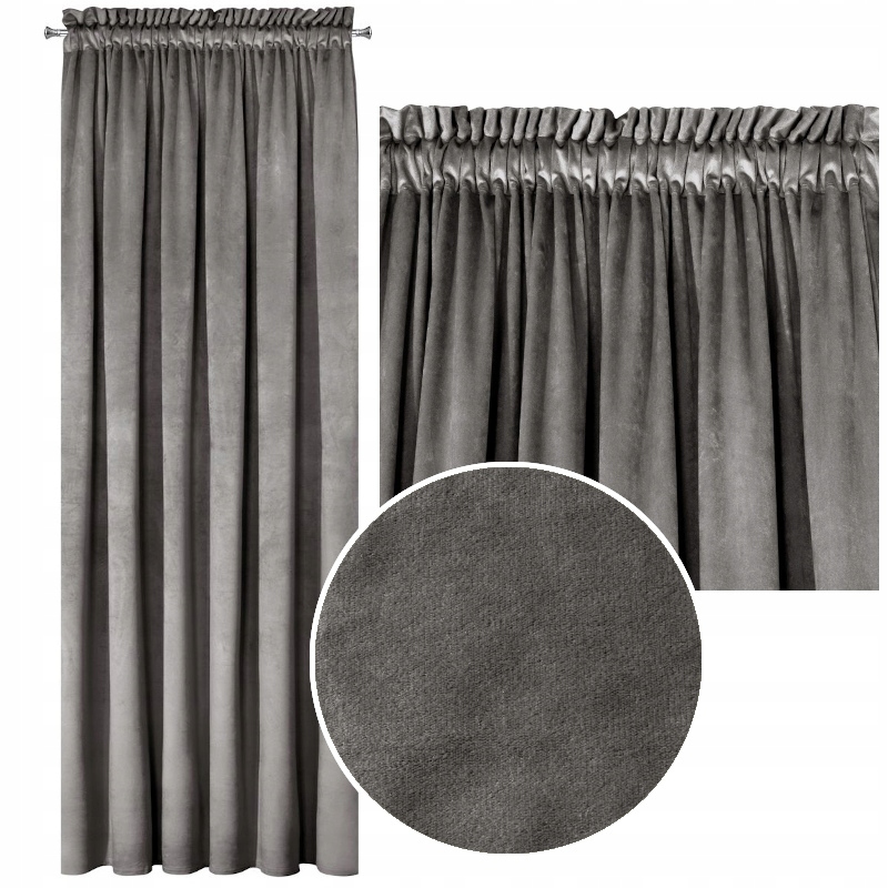 Hotový Závěs Páska 140X300 Pierre Ocelová