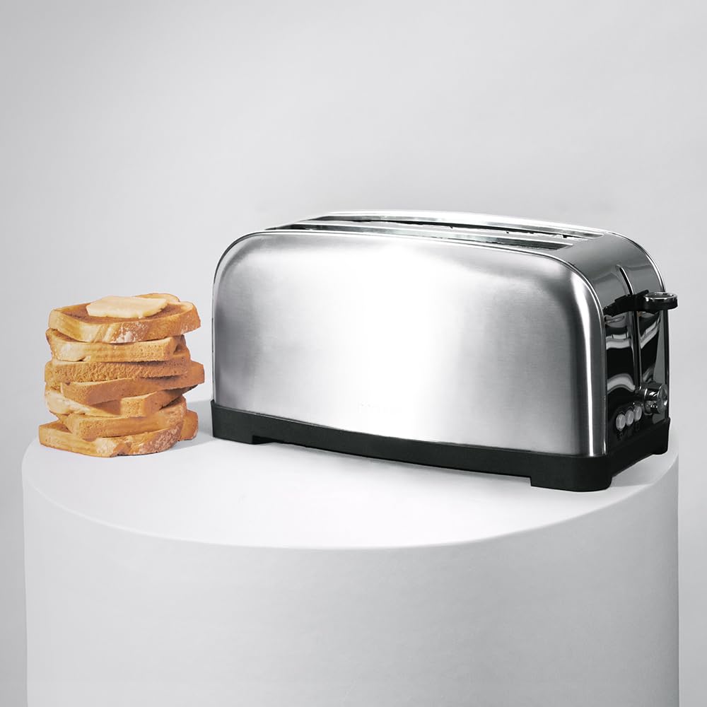 CECOTEC Toster Pionowy 1500W 4 Kromki Szeroki Slot Stal Nierdzewna — miniatura 4