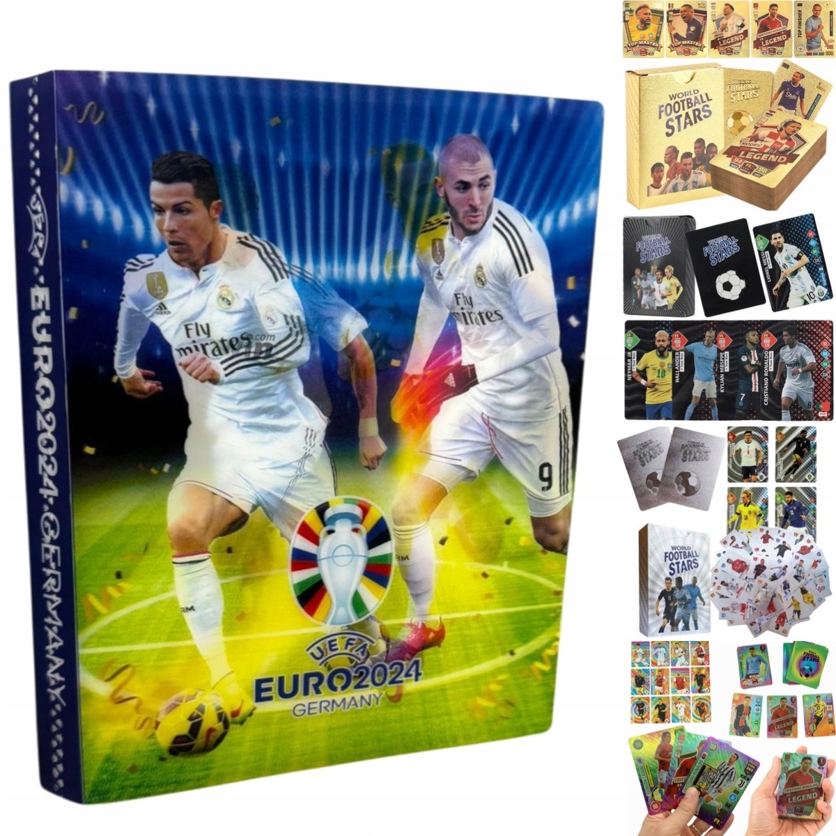 ALBUM 3D NA KARTY PIŁKARSKIE NA 240 KART WZORY + 55 SZTUK KART PIŁKARSKICH