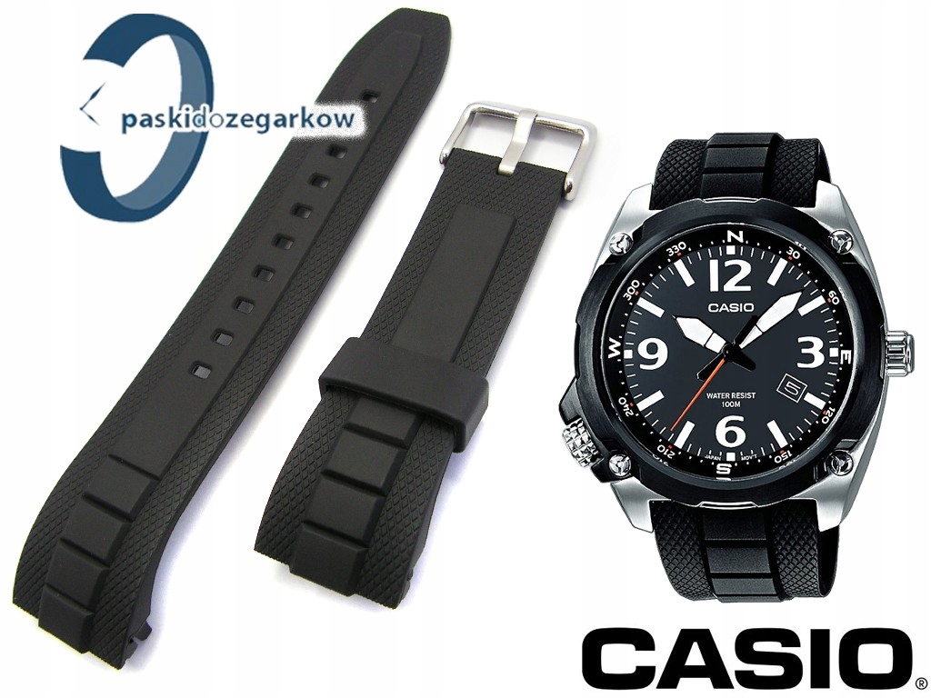 Pásek na hodinky Casio Mtf- E001 MTF-E002 černý gumový, originální