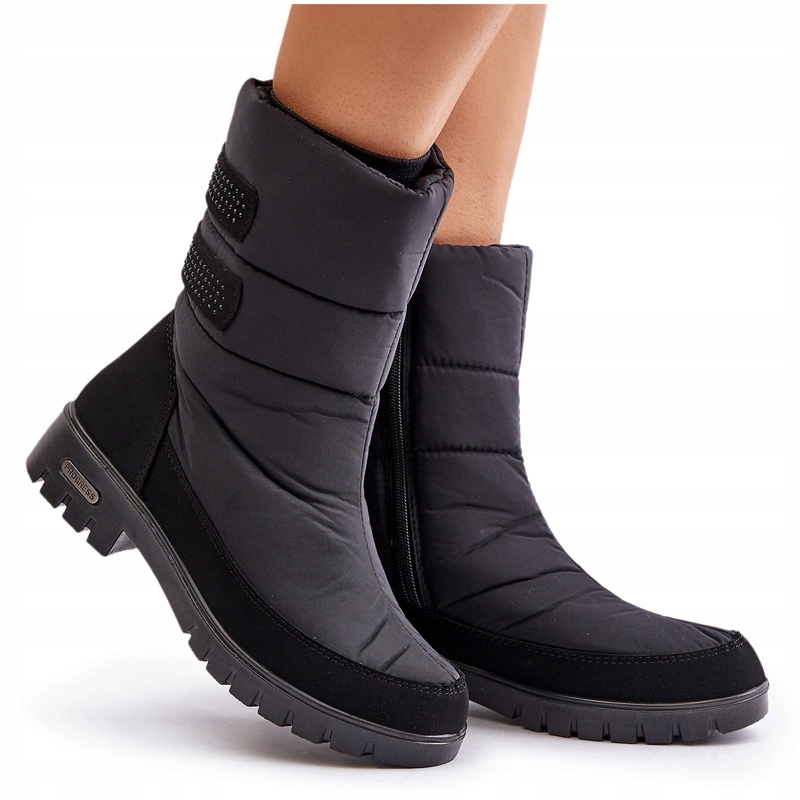 Dámské Sněhule Na Zip, Teplé, Pohodlné, Progress PROGJ-21-16, Černé, Velikost 38