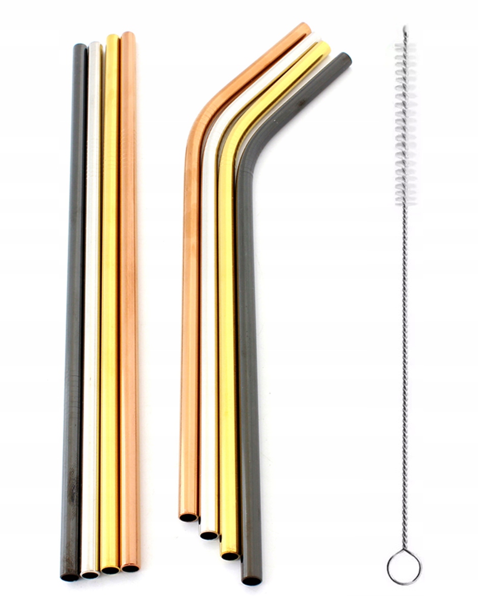 SŁOMKI METALOWE RURKI DO PICIA KAWY DRINKÓW UNIWERSALNE ZESTAW x8 AG371C Kod producenta AG371C