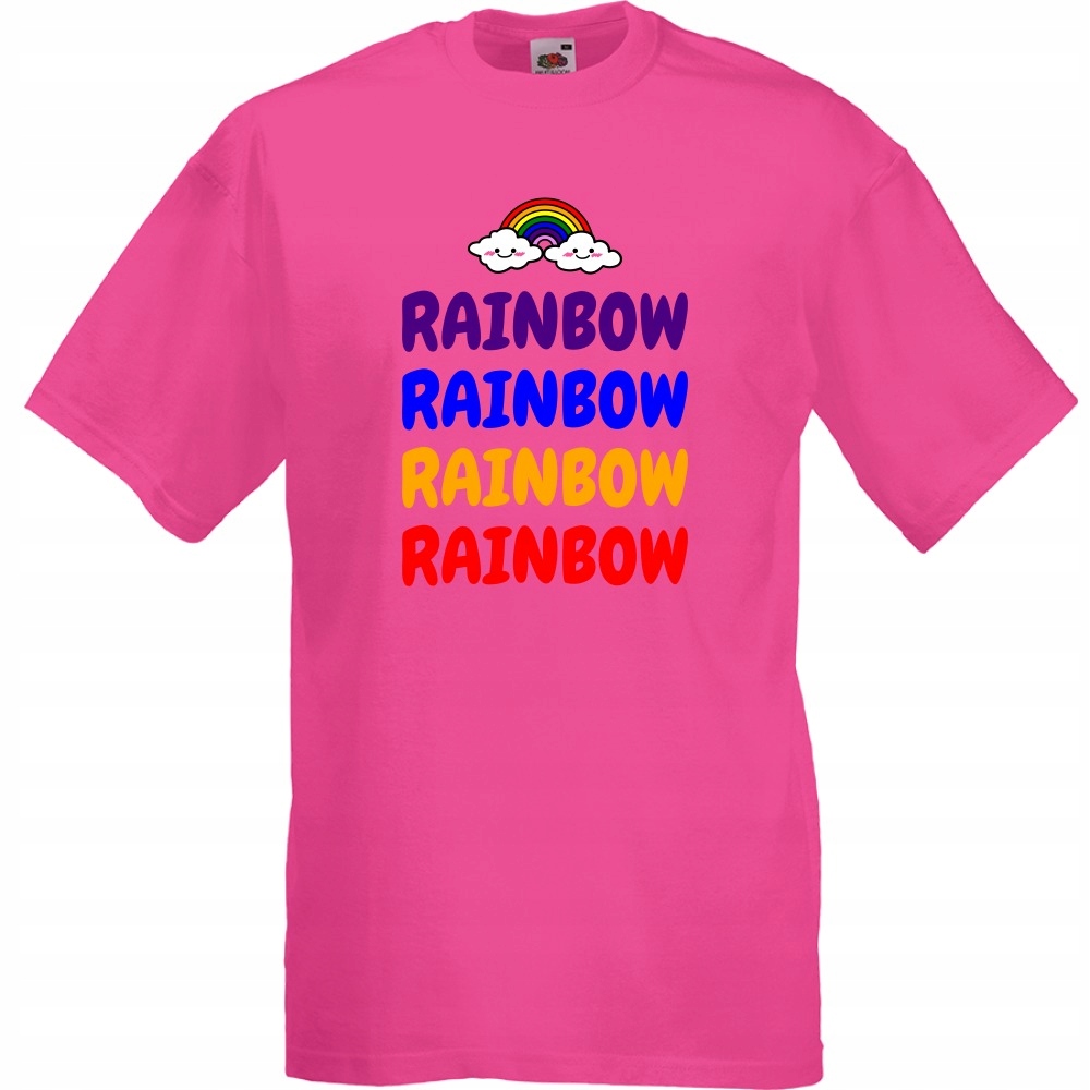 

Koszulka rainbow tęcza chmurki L fuksja