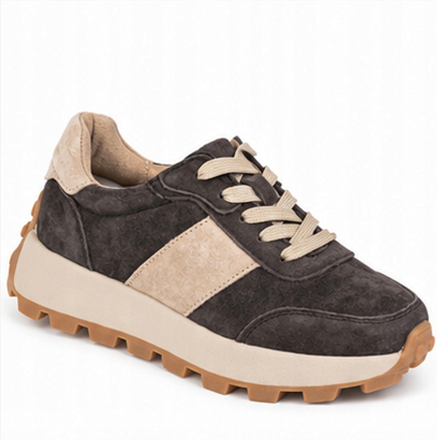 Dámské kožené tenisky Premium grafitově béžové 41