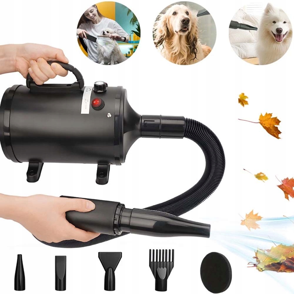 Vysoušeč Vlasů Pro Psy 2800 W Plynulá Blasterová Pumpa Se 4 Tryskami