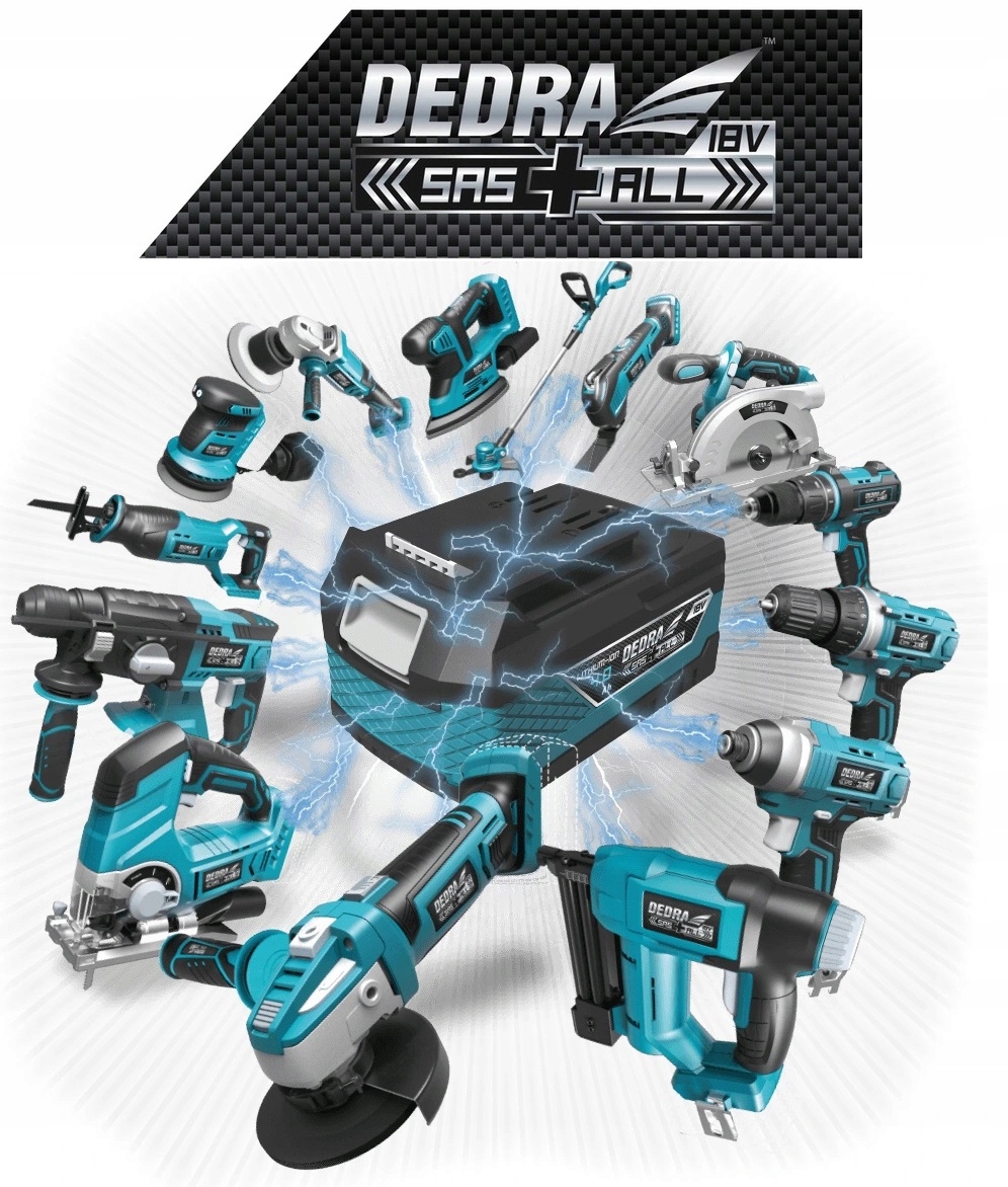 DEDRA ZESTAW COMBO 9 NARZĘDZI 18V 2x BATERIA TORBA Seria SAS+ALL