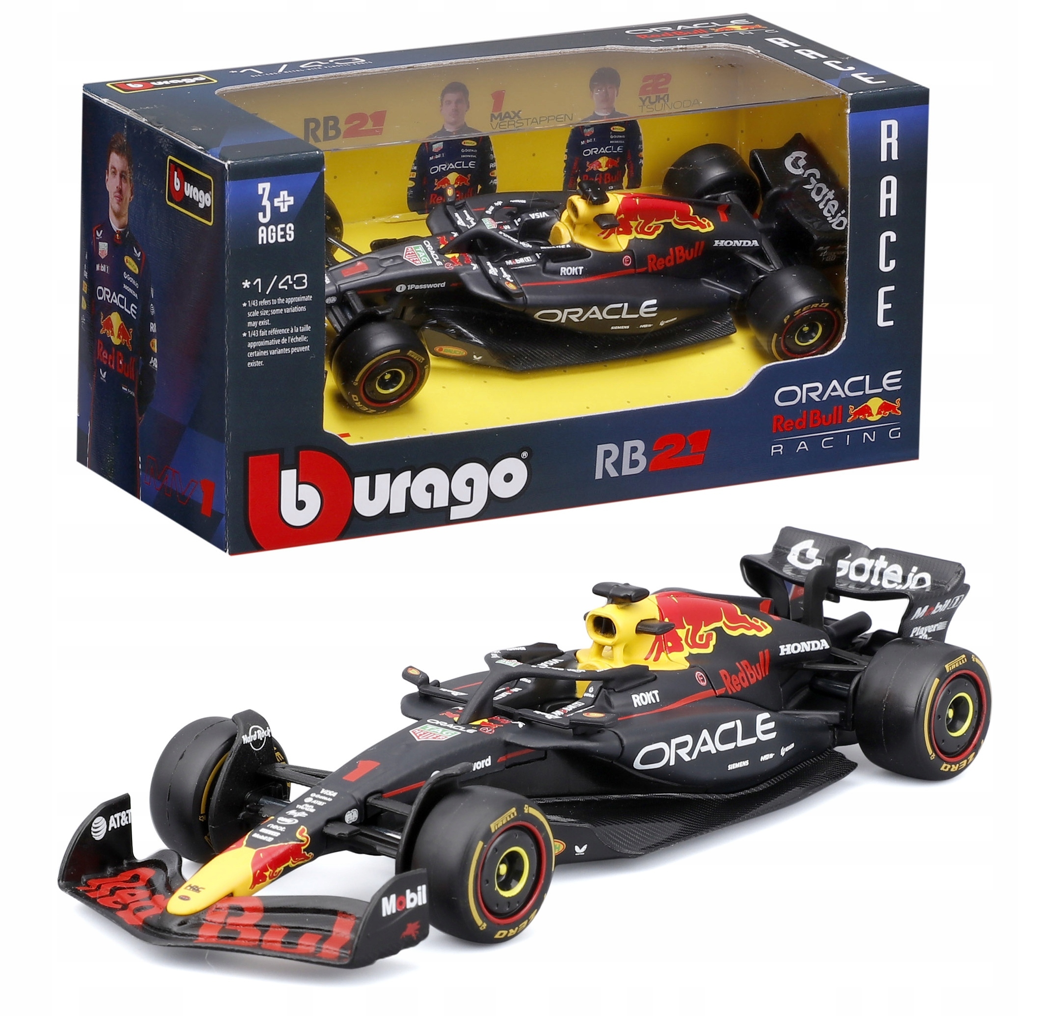 FORMULE F1 Red Bull Racing RB21 Verstappen GP Bahrajn 1:43 BBURAGO 18 ...