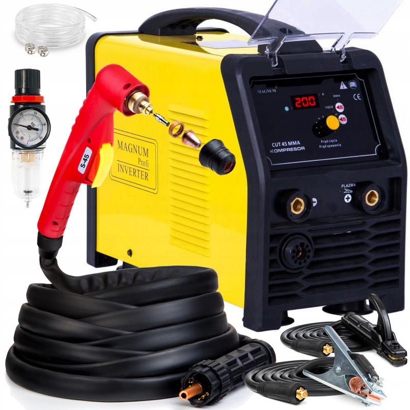 PRZECINARKA PLAZMA MAGNUM CUT 45 KOMPRESOR IGBT ALU 230V 200A 20-45A