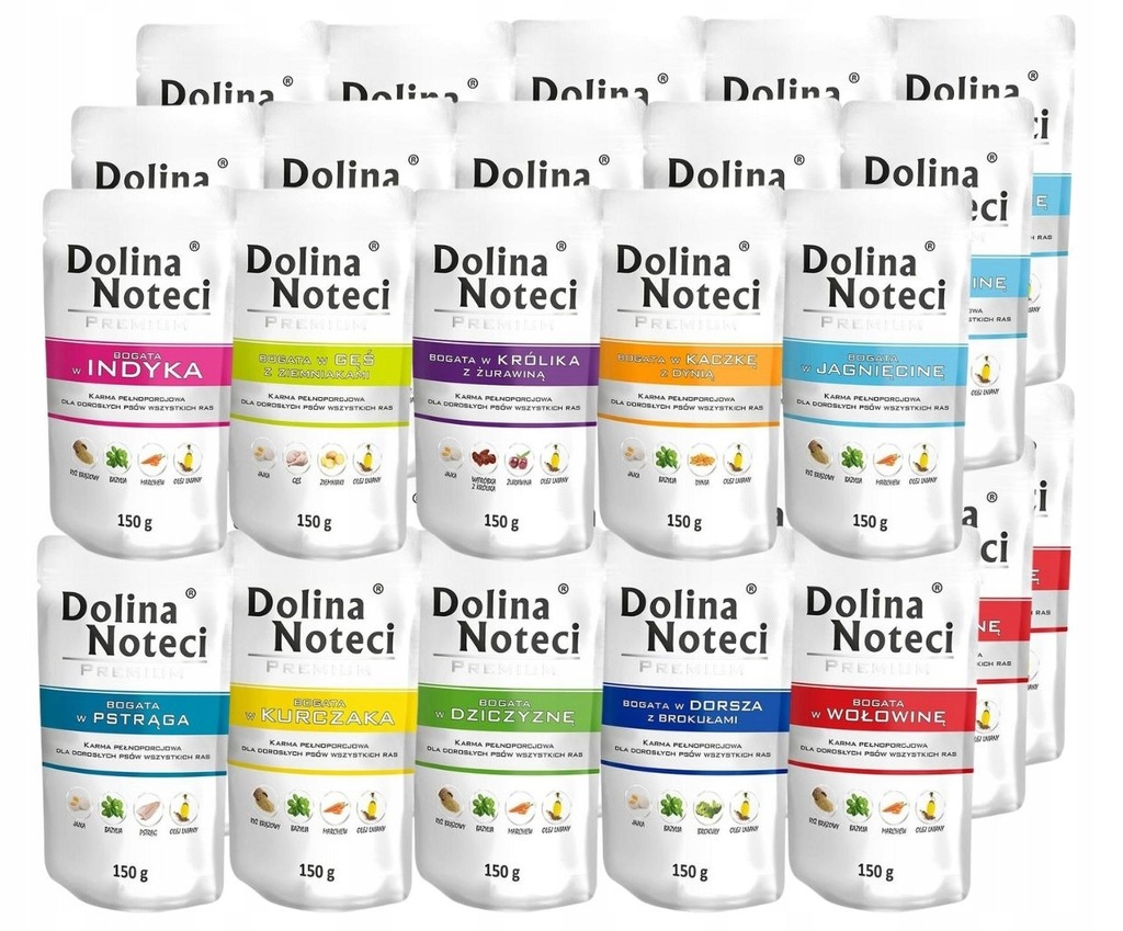 Levně Dolina Noteci Prémiové Vlhké krmivo mix chutí 30x150g