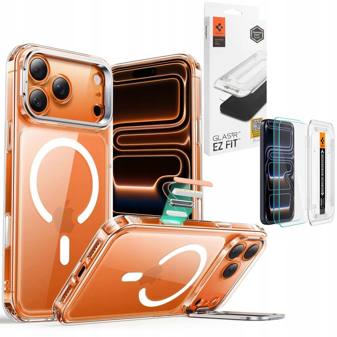 Hybridní kryt Pouzdro s MagSafe 2x Spigen Sklo pro iPhone 17 Pro Max Esr