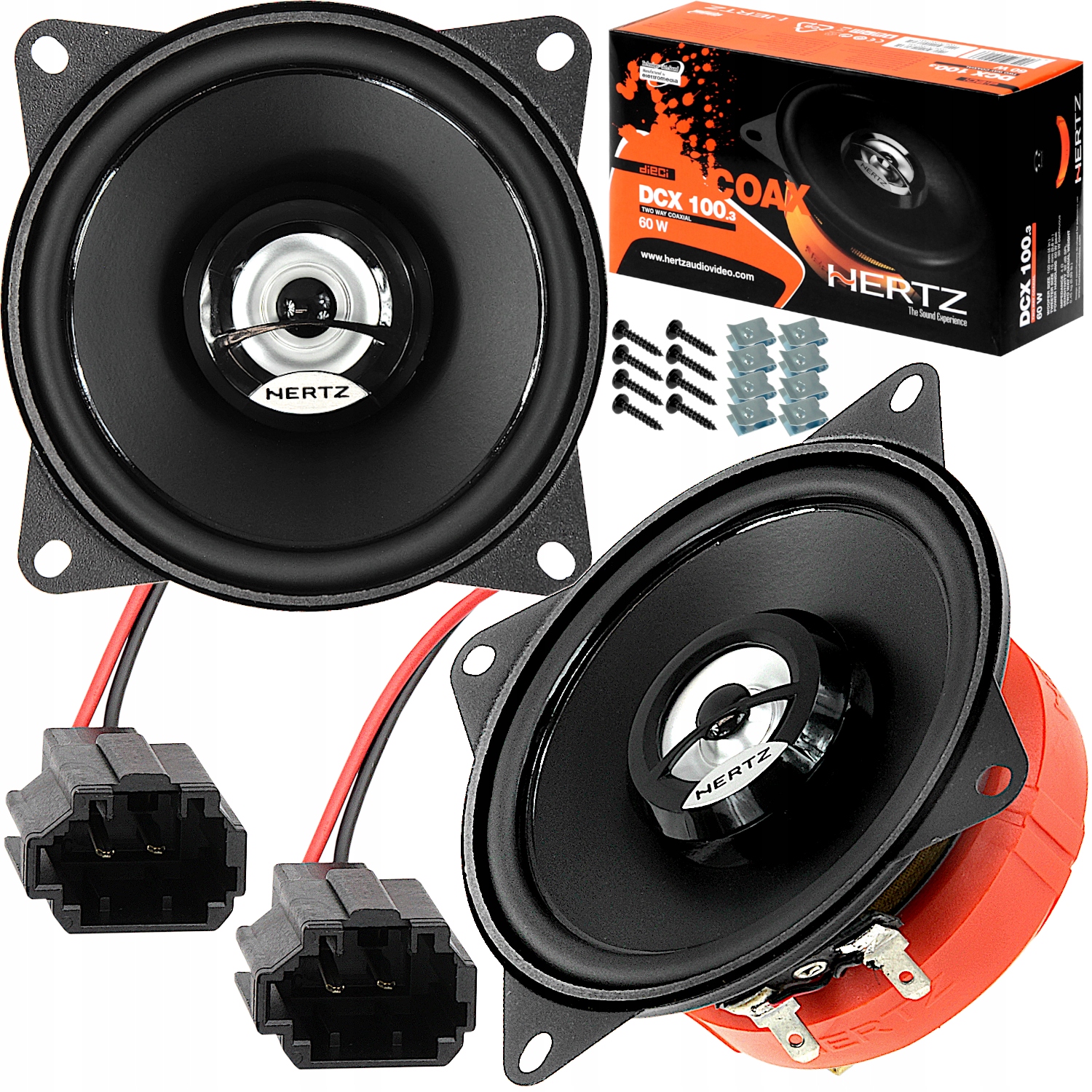 HERTZ DCX100.3 GŁOŚNIKI SAMOCHODOWE 100MM DO MITSUBISHI LANCER + REDUKCJE