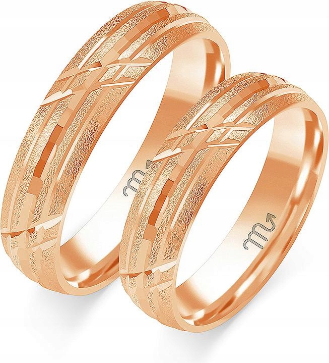 Svatební snubní prsten zlato růžový svatba 585 velikost 26 27 28 klasický pro 14K páry