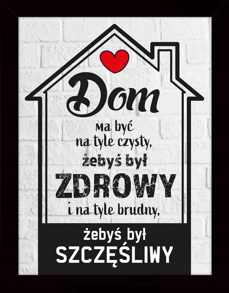 

Nowoczesny Obraz Z Napisami Na Ścianę W Ramie