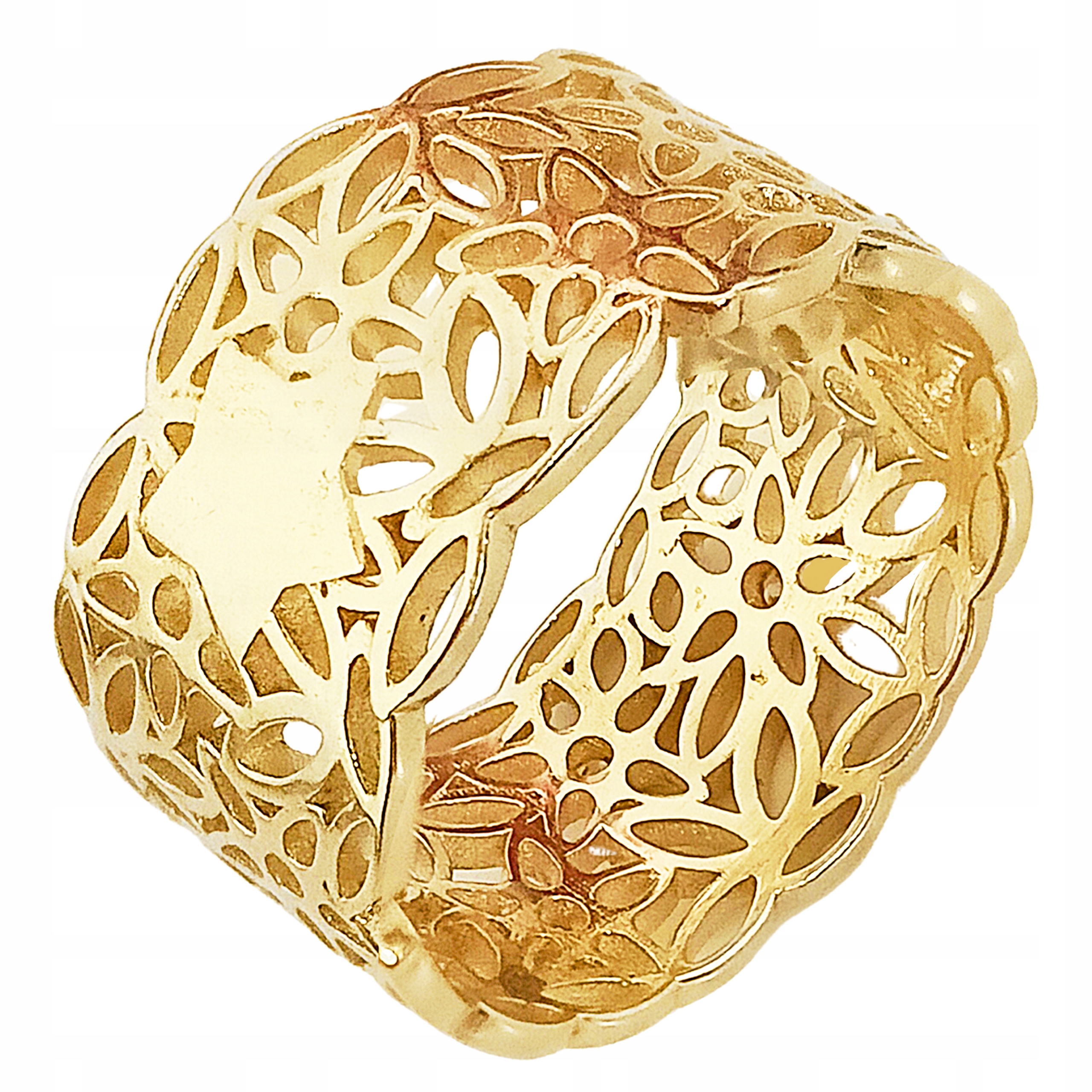 Zlatý prstýnek 585 s prolamovaným vzorem hvězdičky a zirkony jako dárek