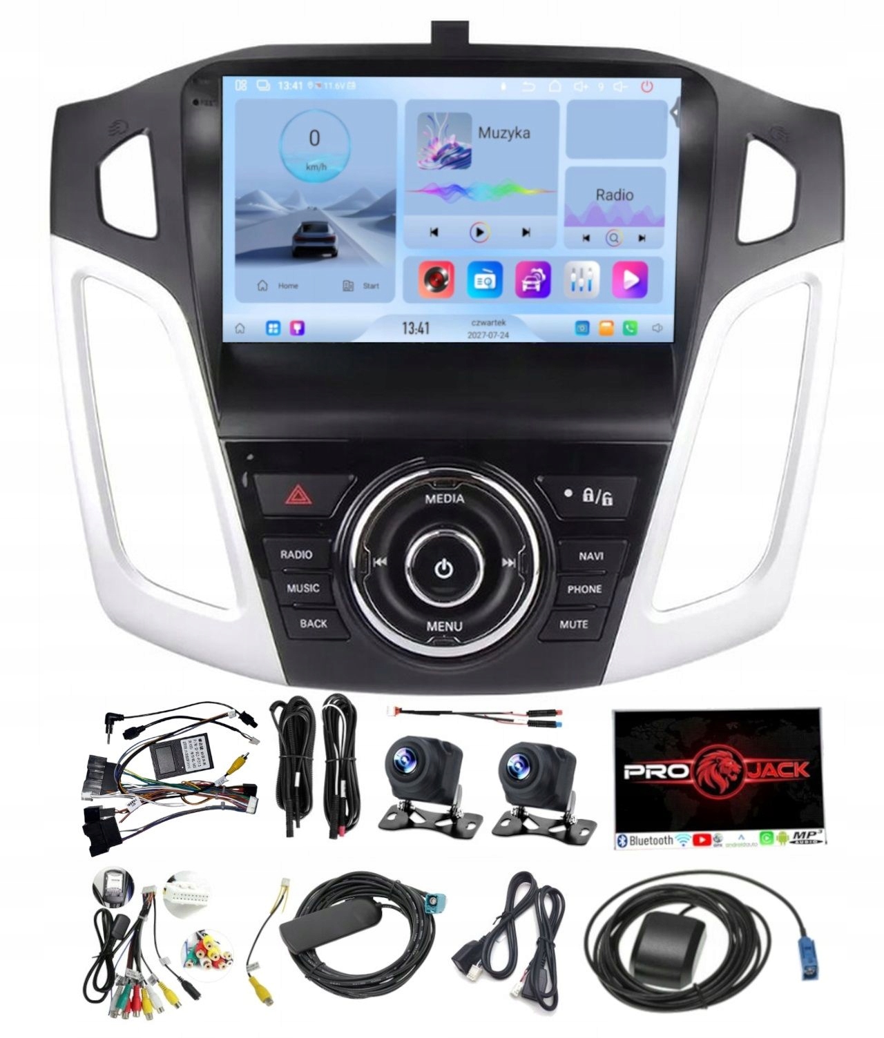 Navigační Rádio Carplay Gps Android Ford Focus 3 2010-19 4GB 64GB Sim