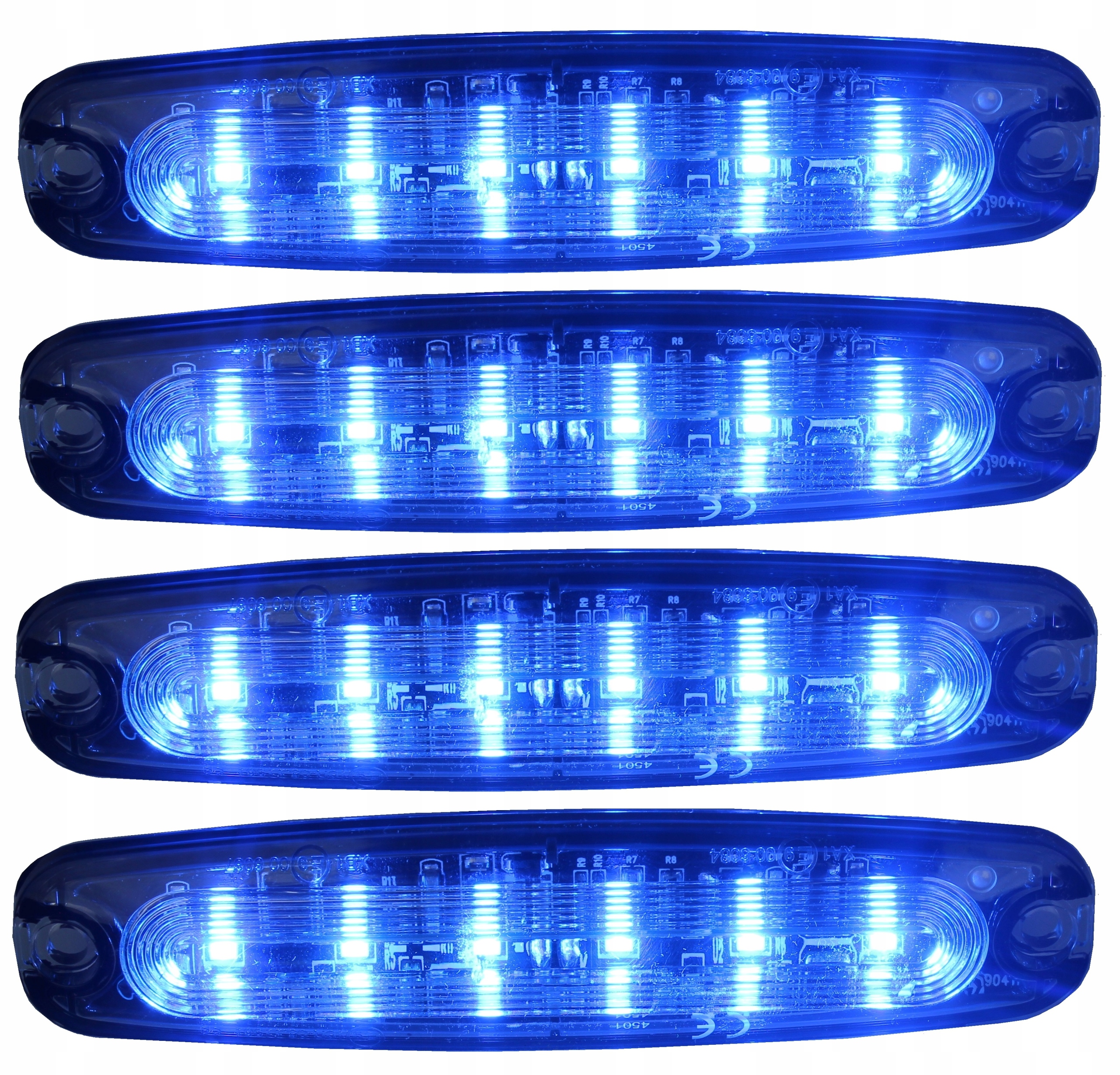 LAMPA OSTRZEGAWCZA 6 LED STROBOSKOP NIEBIESKI 4szt