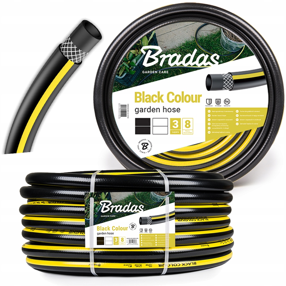 Wąż Ogrodowy 3/4" 50m 3 Warstwy Wytrzymały Do podlewania ogrodu Black Color