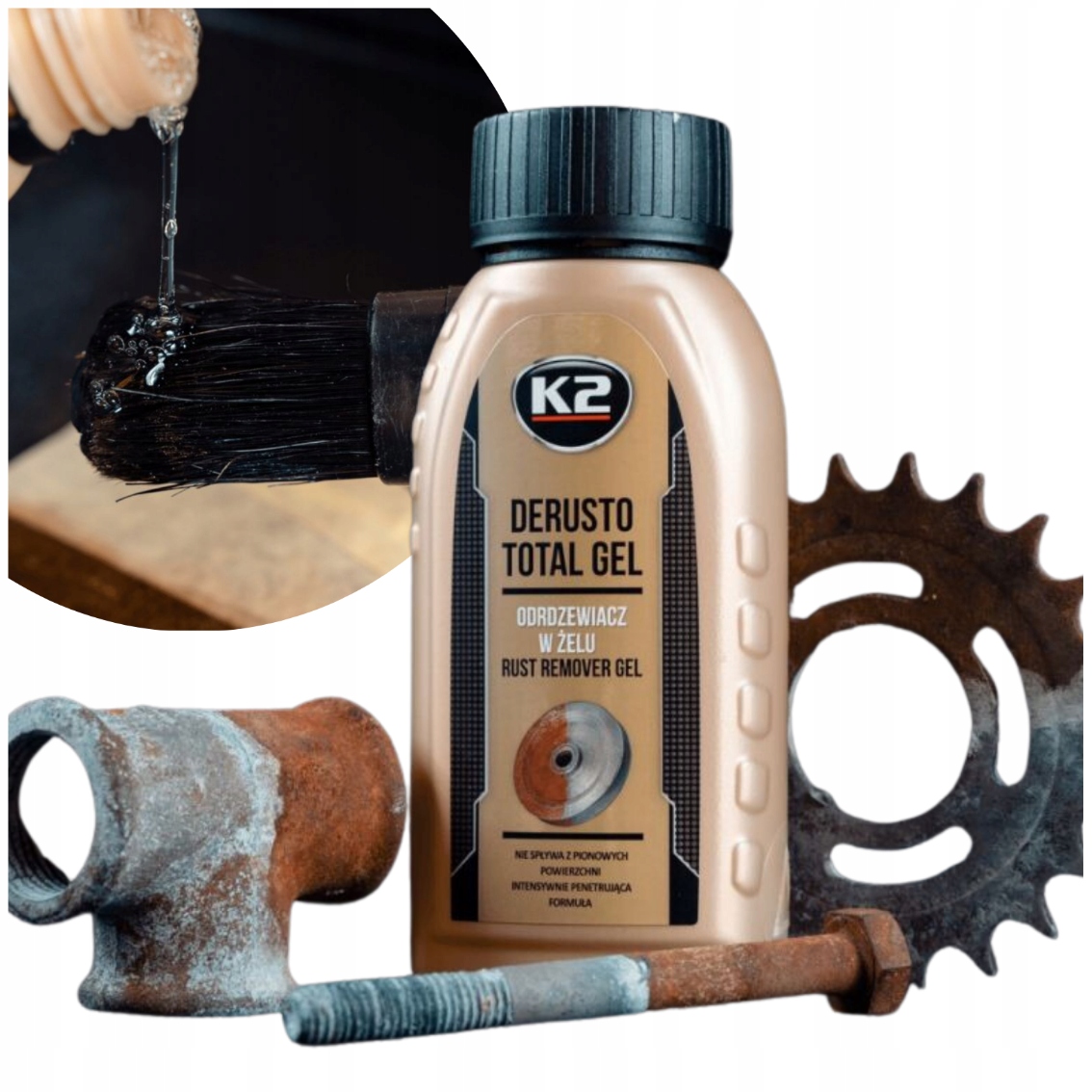 Odrdzewiacz Neutralizator Rdzy Korozji do Metalu K2 Derusto Total Gel 250ml