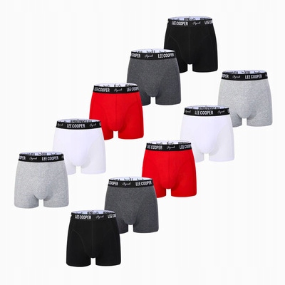 Pánské boxerky Lee Cooper L 10-pack bavlněné černé, šedé, mix barev