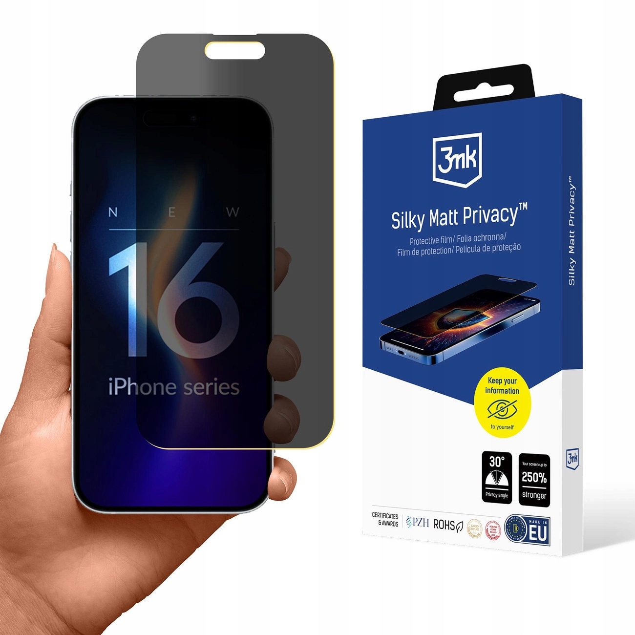Fólie na ochranu soukromí 3mk Silky Matt Privacy pro iPhone 16