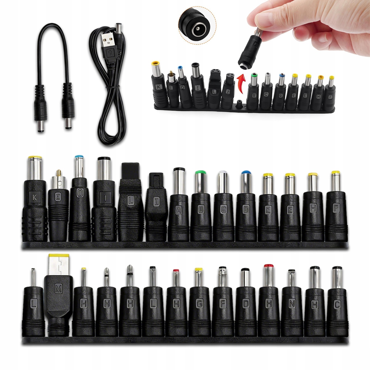 28x ADAPTER DC KOŃCÓWKI ZASILACZA 5.5X2.1MM ZASILACZ SIECIOWY DO LAPTOPA