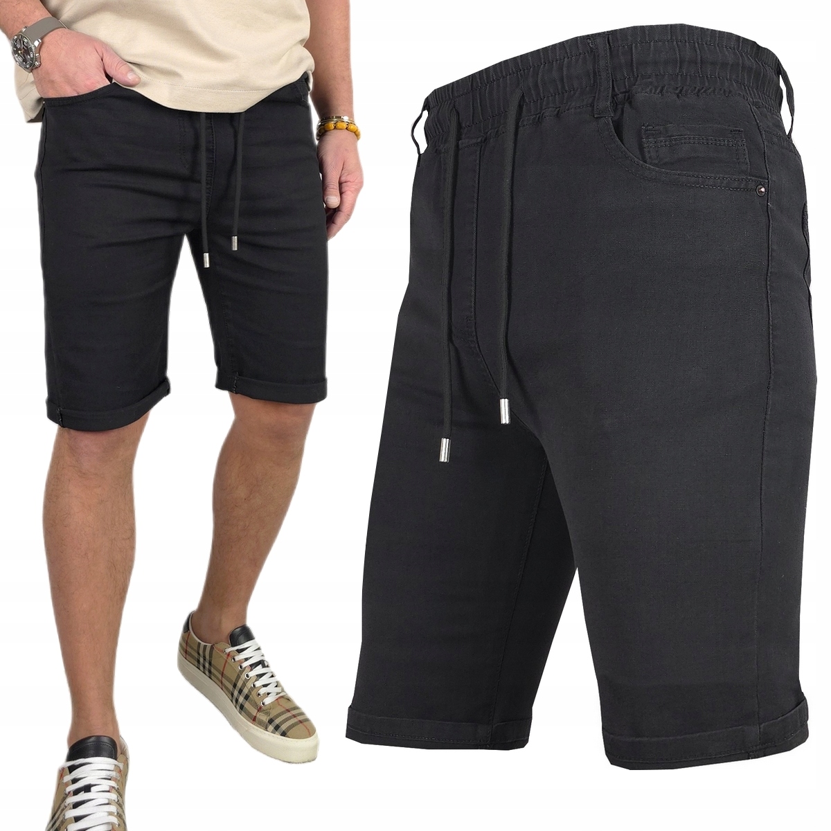 Kraťasy Krátké elastické kalhoty Pas s Gumičkou, 517 L