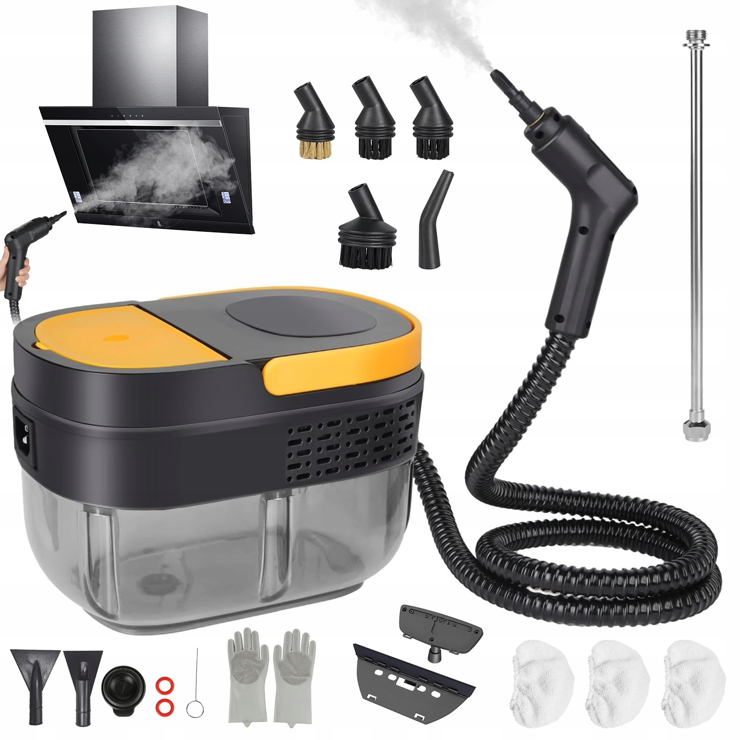 Ruční Parní Vysavač S Přenosným Výkonem A 3 Kartáčovými Hlavicemi 2500 W 1600 ML