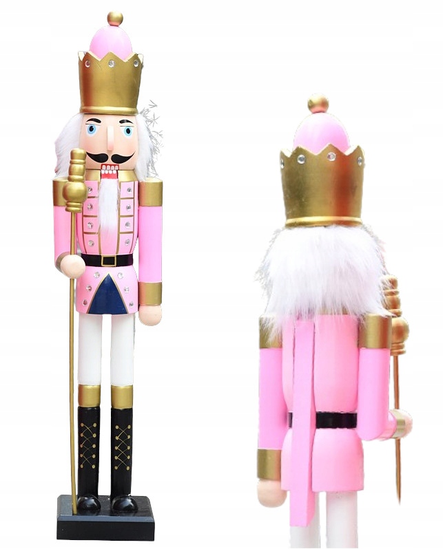 

Dziadek Do Orzechów Drewniany Różowy 90cm Święta