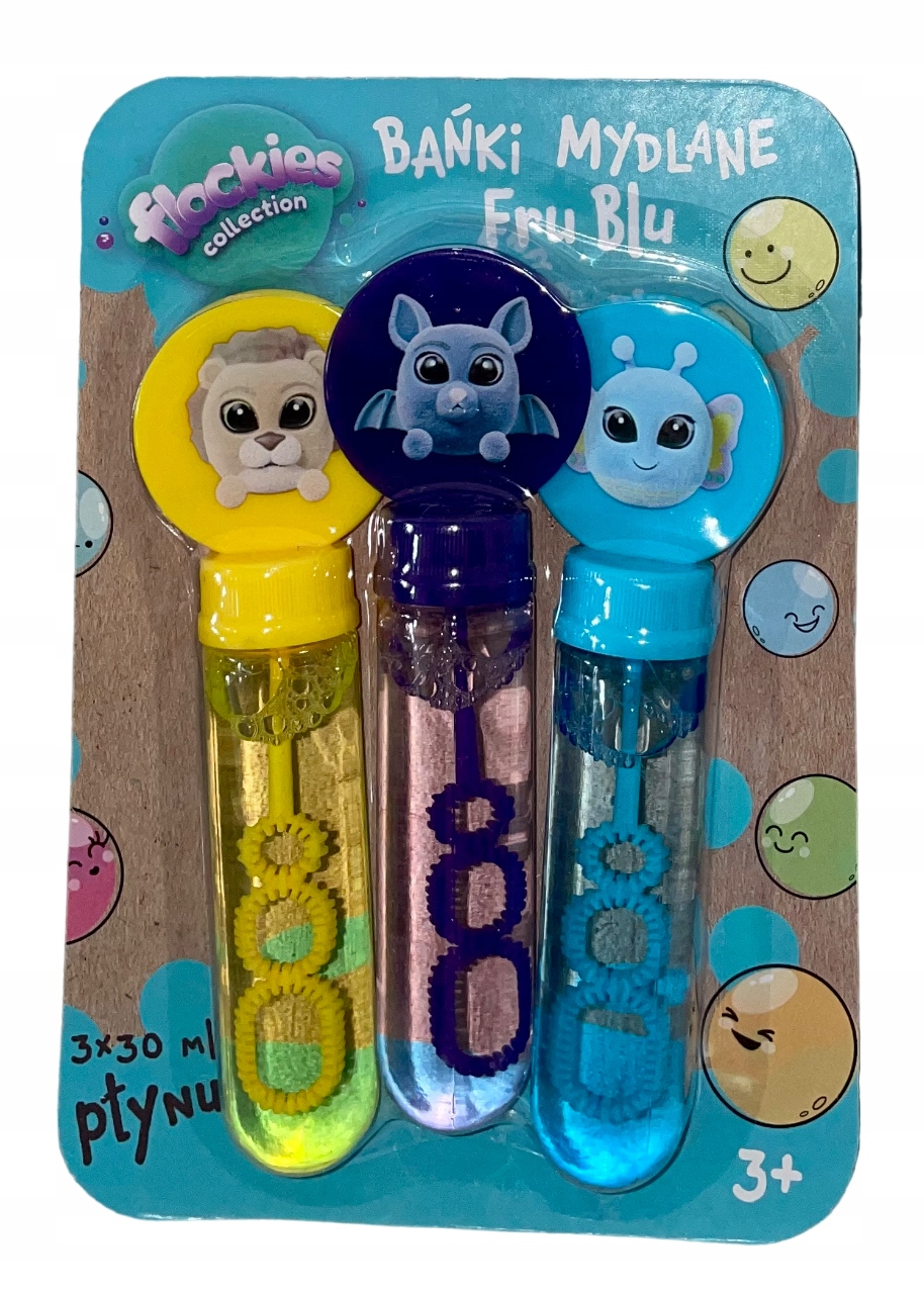 

Flockies 3szt Bańki Mydlane Fru Blu 3x30ml Płyn