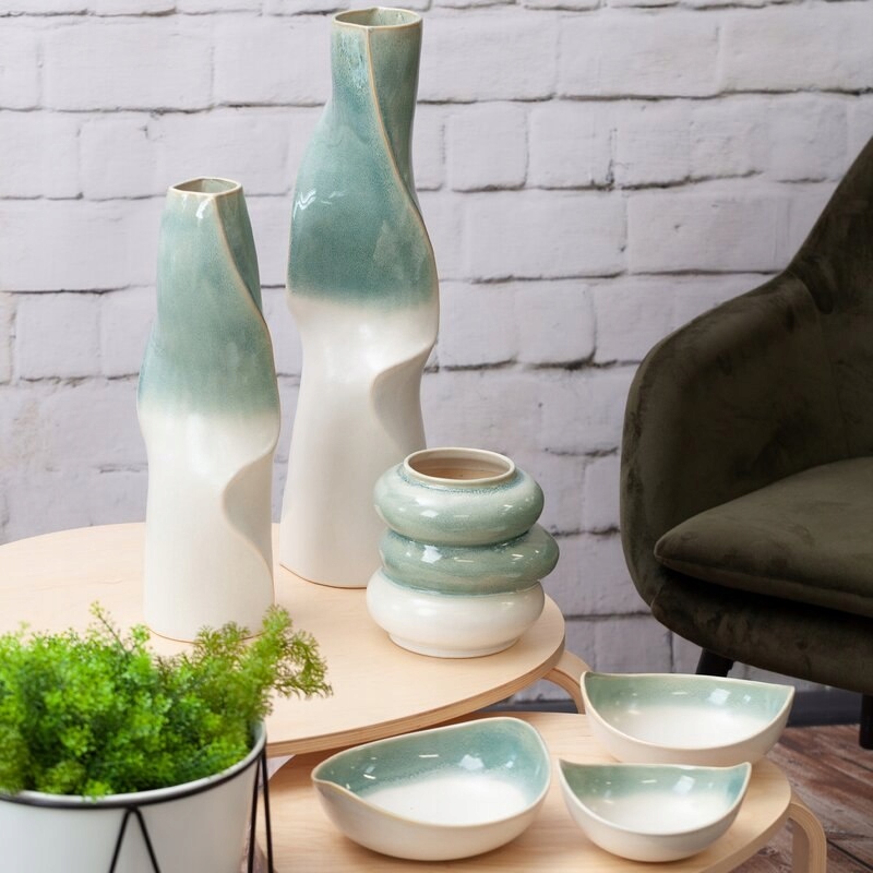 WAZON DEKORACYJNY LIANA (04) 21X19X26 CM KREMOWY Kod producenta 402008