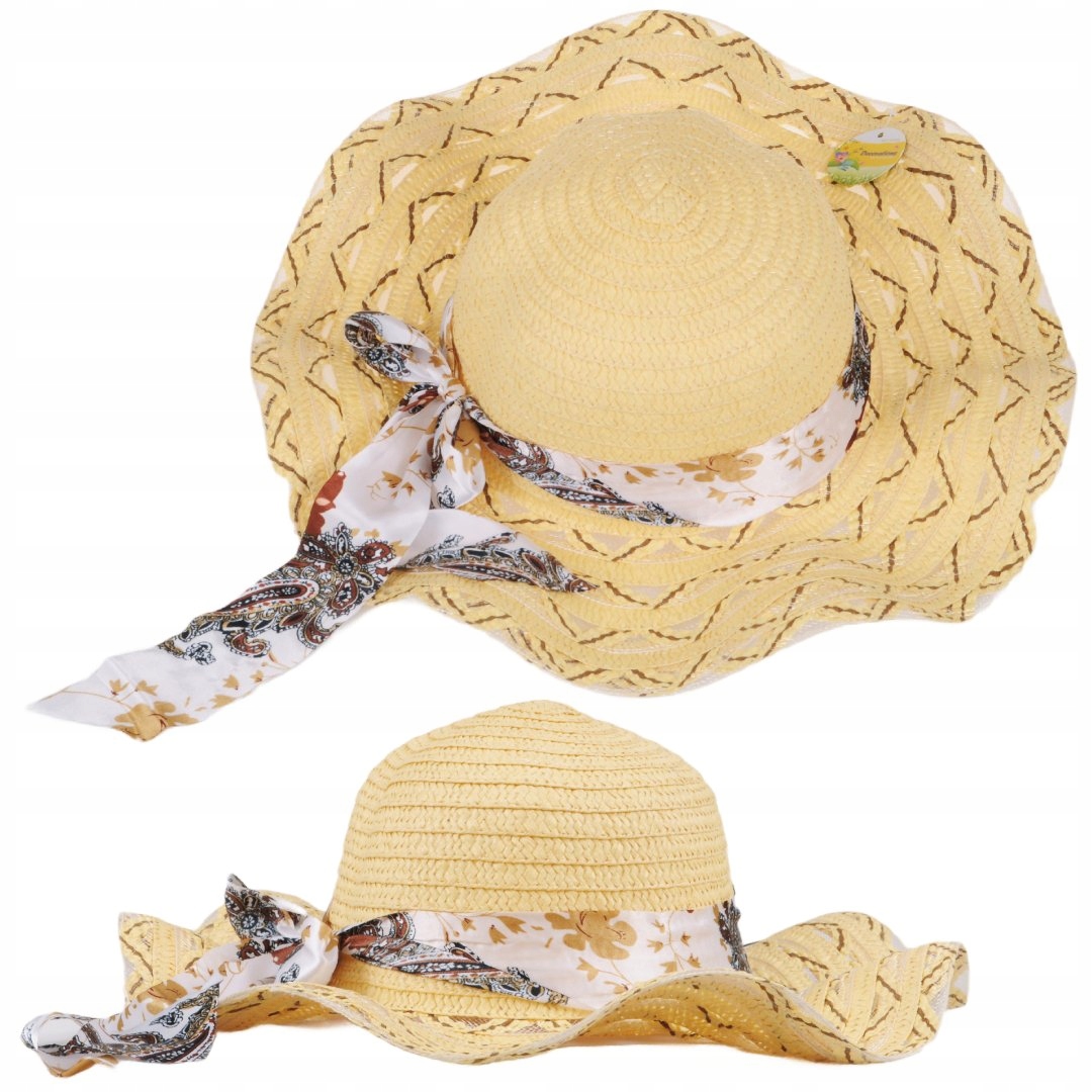

Kapelusz Damski Plażowy Słomkowy Wstążka Lato