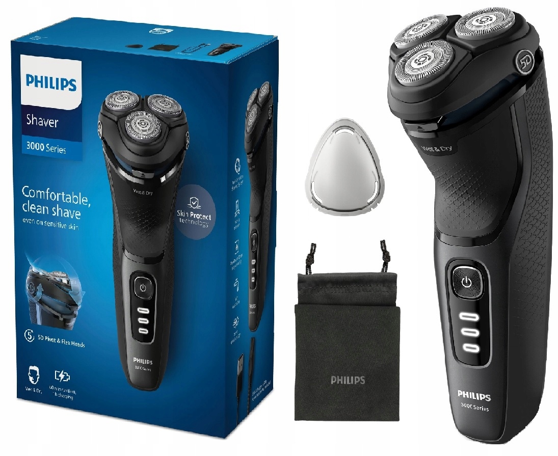 Golarka Philips S3244/12, Akumulatorowa, Mokre i Suche Golenie, Czarna