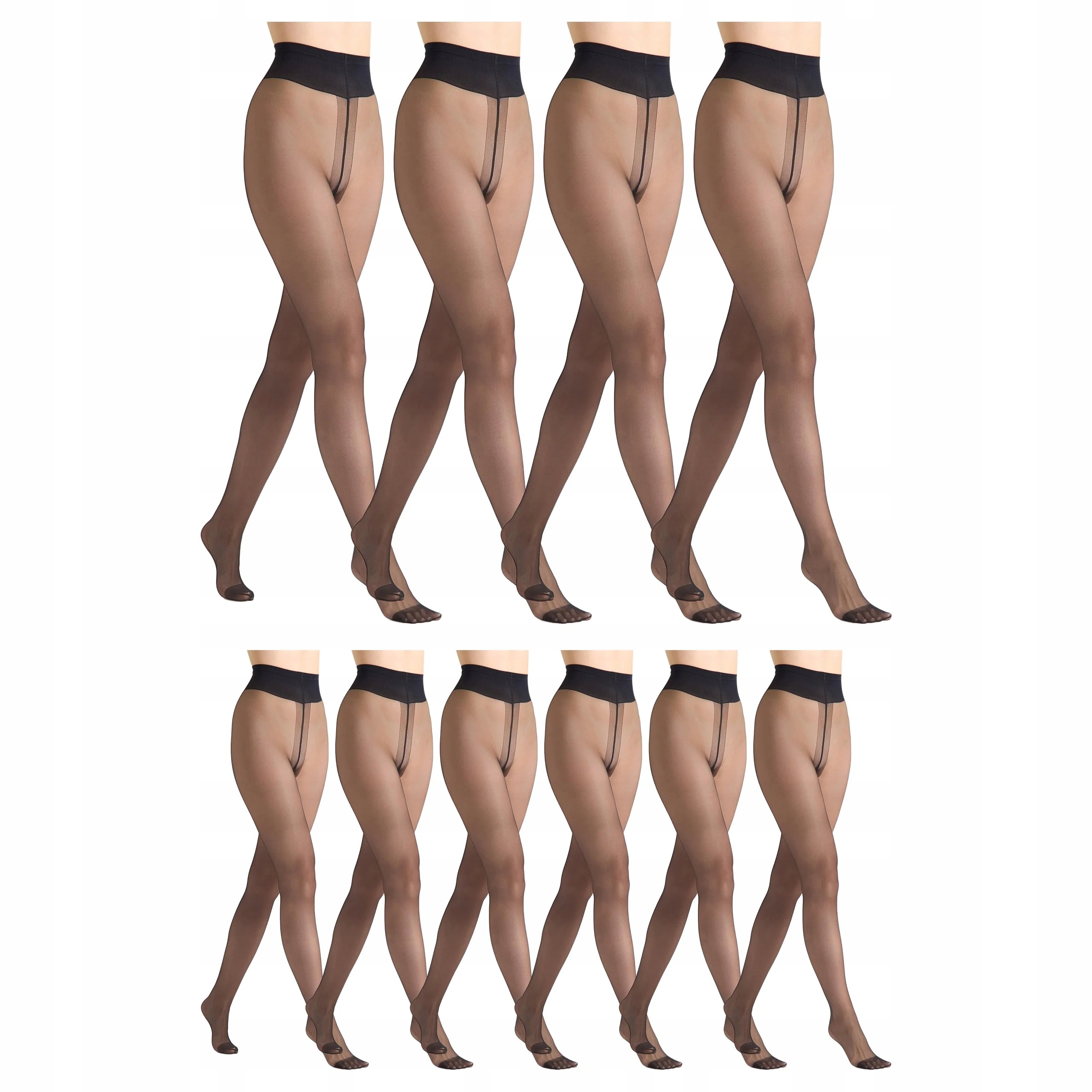 10 x Punčocháče hladké Exclusive Silk 15 den Marilyn Black 5-XL