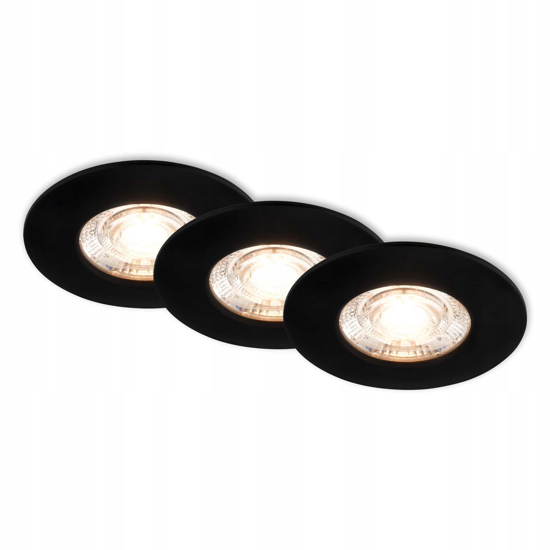 Briloner 3ks Led vestavné svítidlo, 6,5 cm, 3x 3,6W, 350lm, černá, IP44