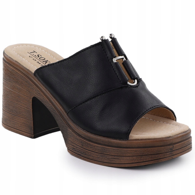 Módní nazouváky na platformě T.Sokolski Lyn L25-13 blk černé vel. 37