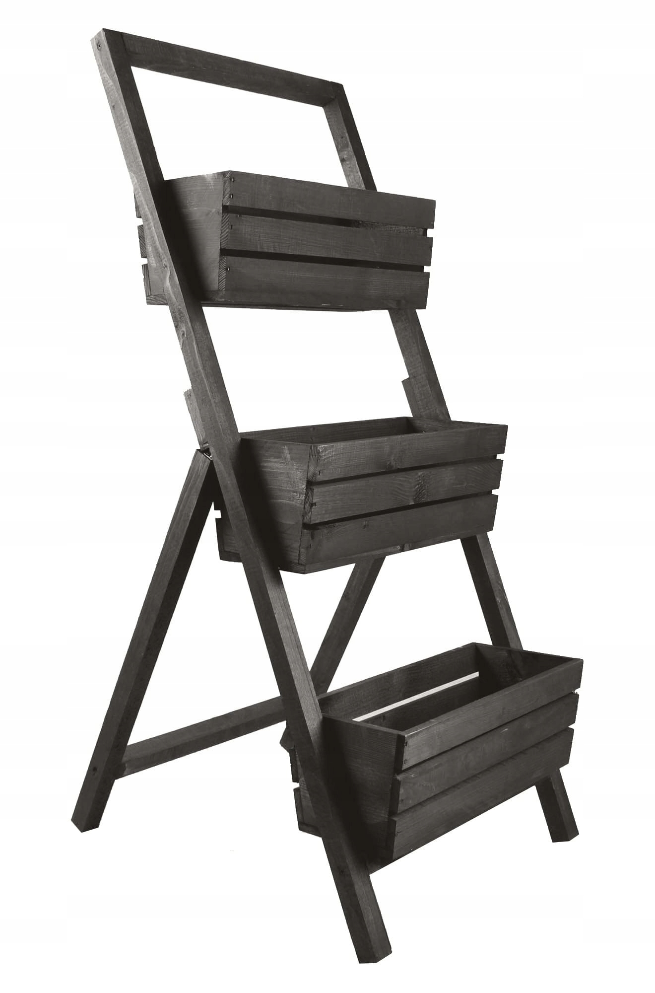 Květináč Na Tři Balkonky Černý 46x58x105 cm