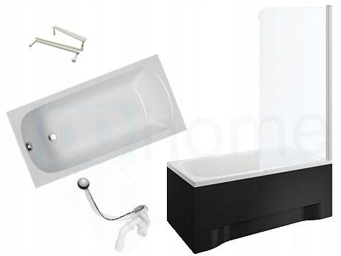 Polská vana Polimat 140x70 Paraván kryt sifonu Automat