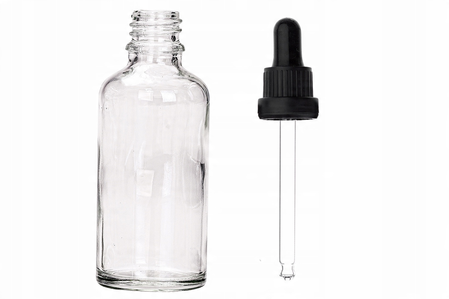 

Butelka szklana bezbarwna 50 ml z pipetą 5 sztuk