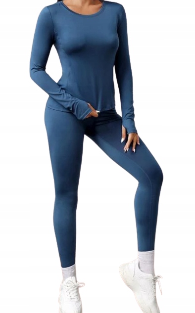 SHEIN KOMPLET DAMSKI NIEEBIESKI GŁADKI 44 VBD