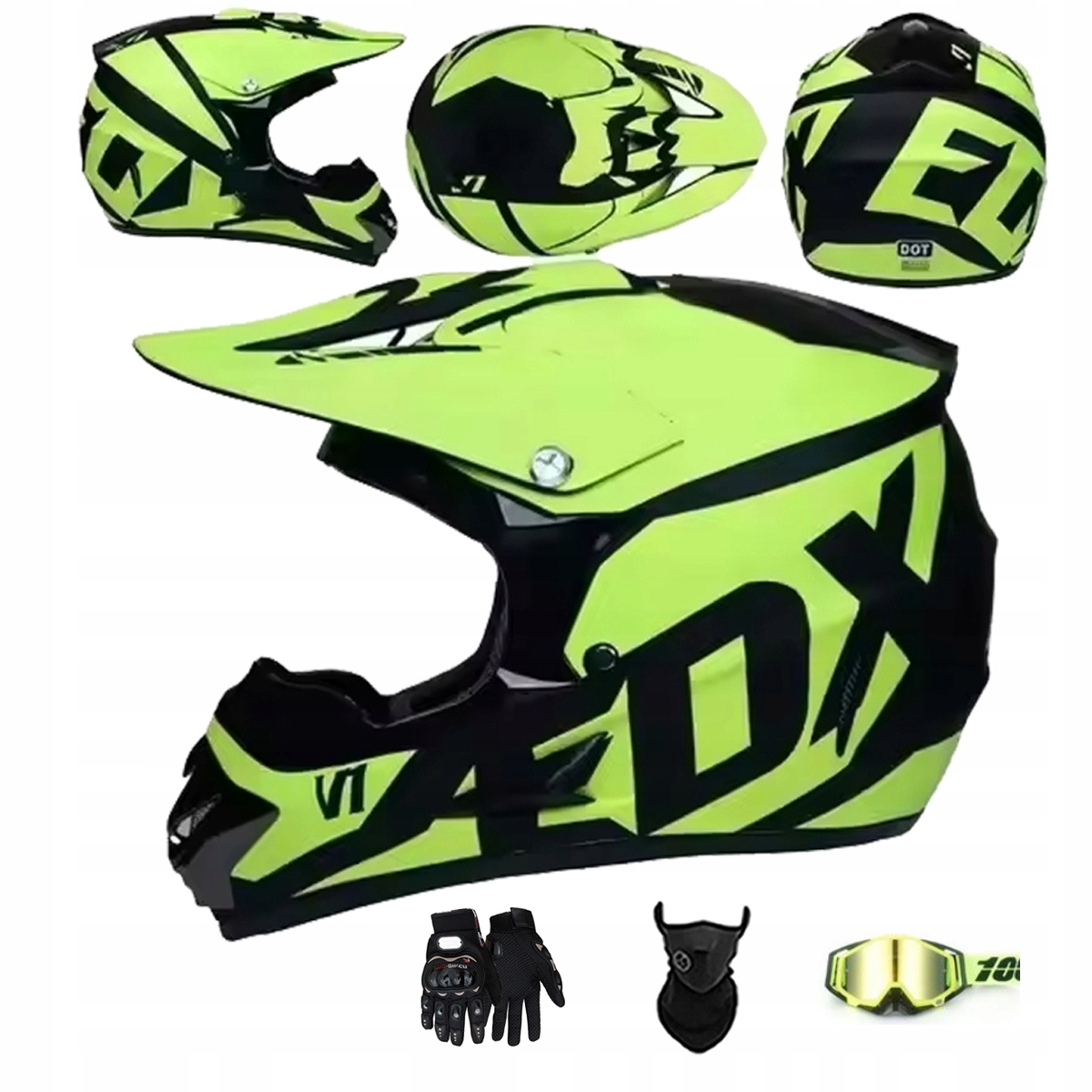 Motocyklová Přilba Lehká Enduro Quada Brýle Rukavice Maska XL