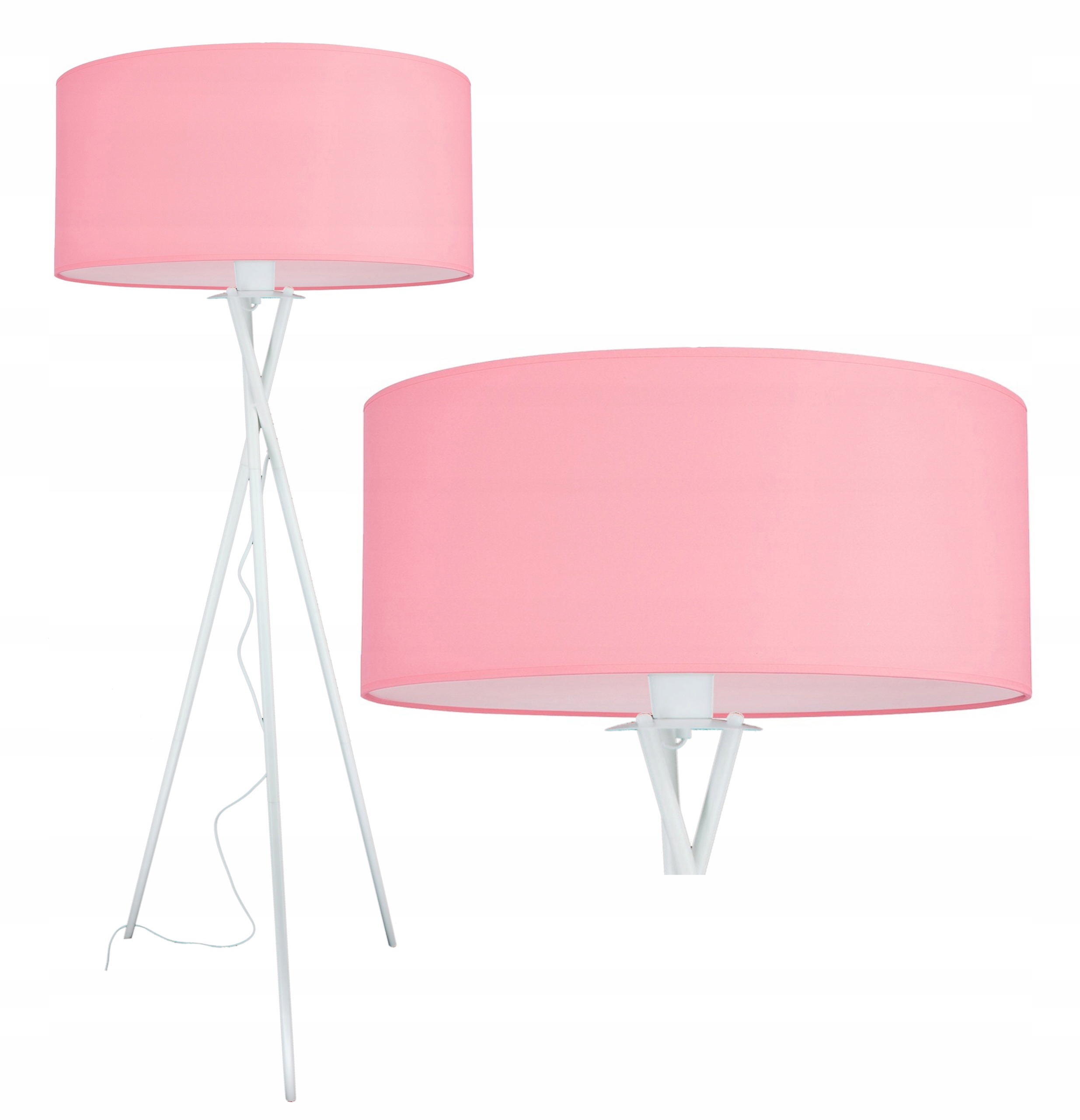 Stojaca Podlahová Lampa Trojnožka 150 cm Ružová Tienidlo Obývacia Izba Detská Izba